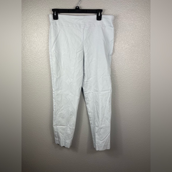 Krazy Larry Womens 14 Blue Straight Leg Pull On Slack Pants Stretch Career - Picture 3 of 8